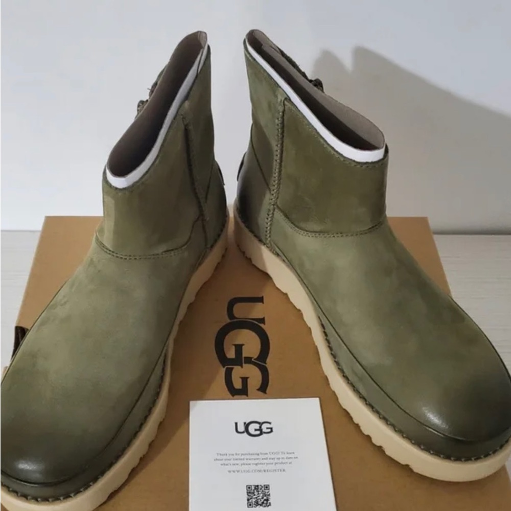 UGG Deconstructed Mini Zip Women’s Leather  Boots
Size: 10 Burnt Olive